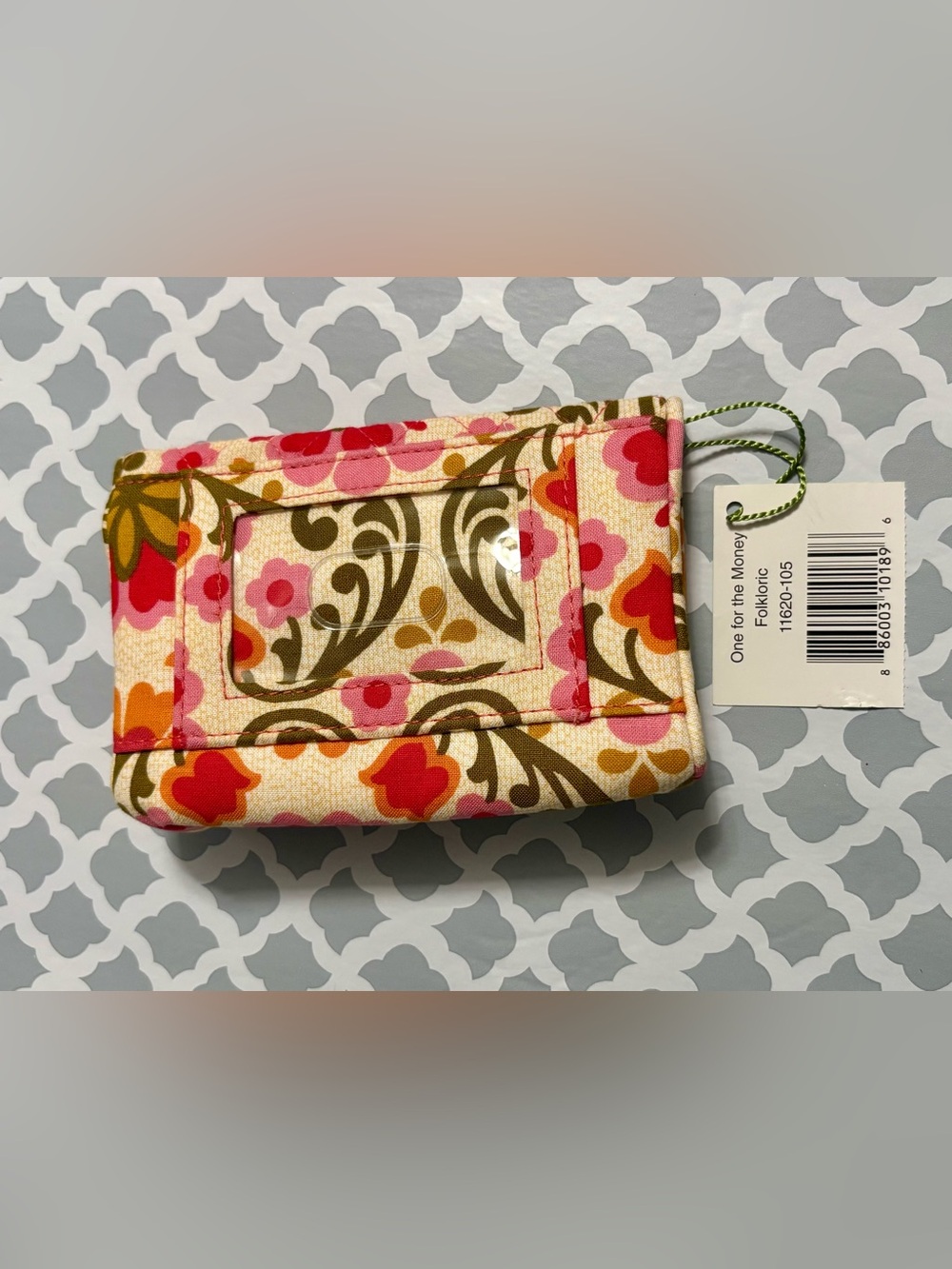 Vera Bradley Floral Quilted Wristlet in Pink, Red, Green and Cream - Picture 6 of 7